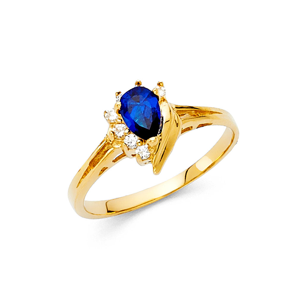 14K Yellow Gold Ladies CZ Ring (RG386)