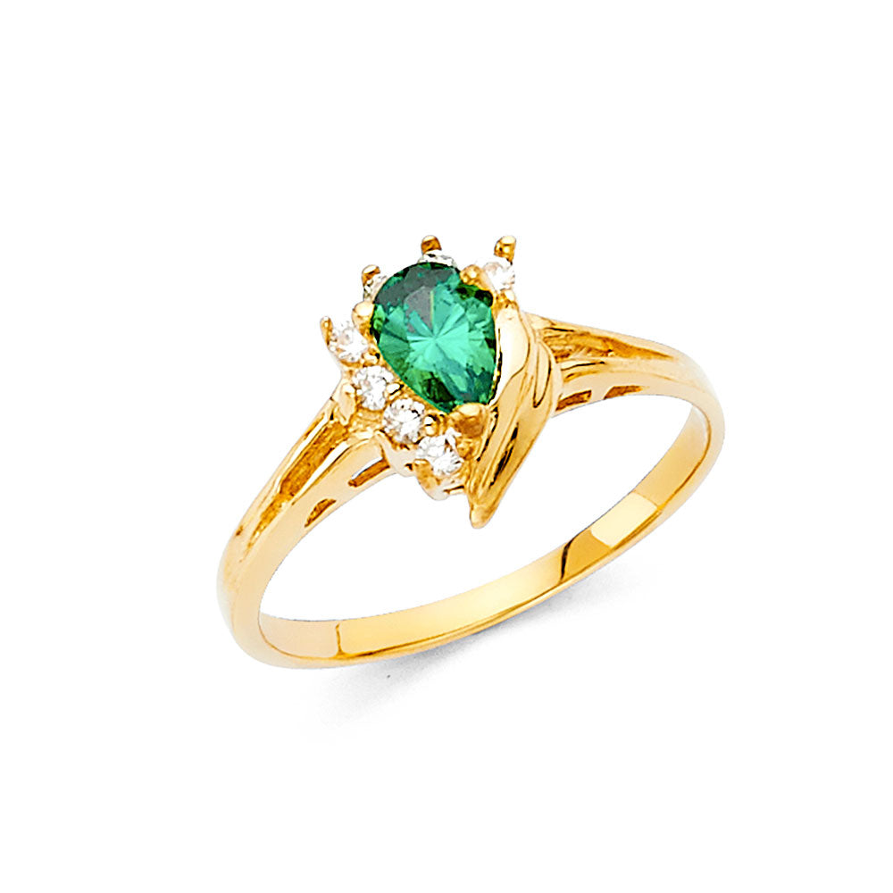 14K Yellow Gold Ladies CZ Ring (RG393)