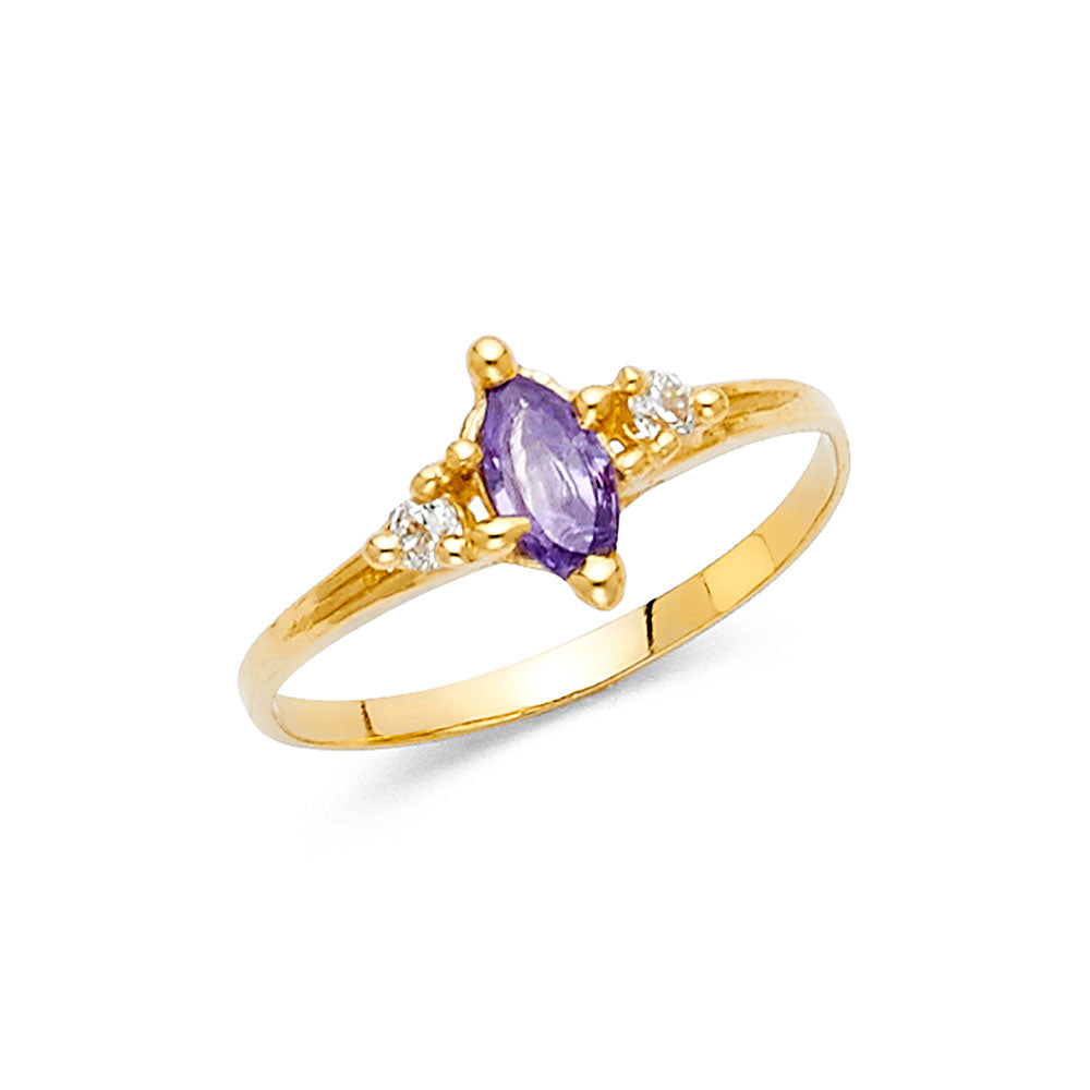 14K Yellow Gold Ladies CZ Ring (RG402)