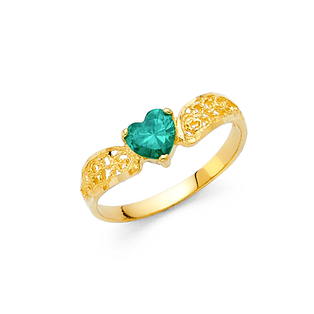 14K Yellow Gold Ladies CZ Ring (RG424)