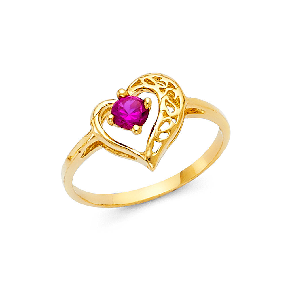14K Yellow Gold Ladies CZ Ring (RG427)