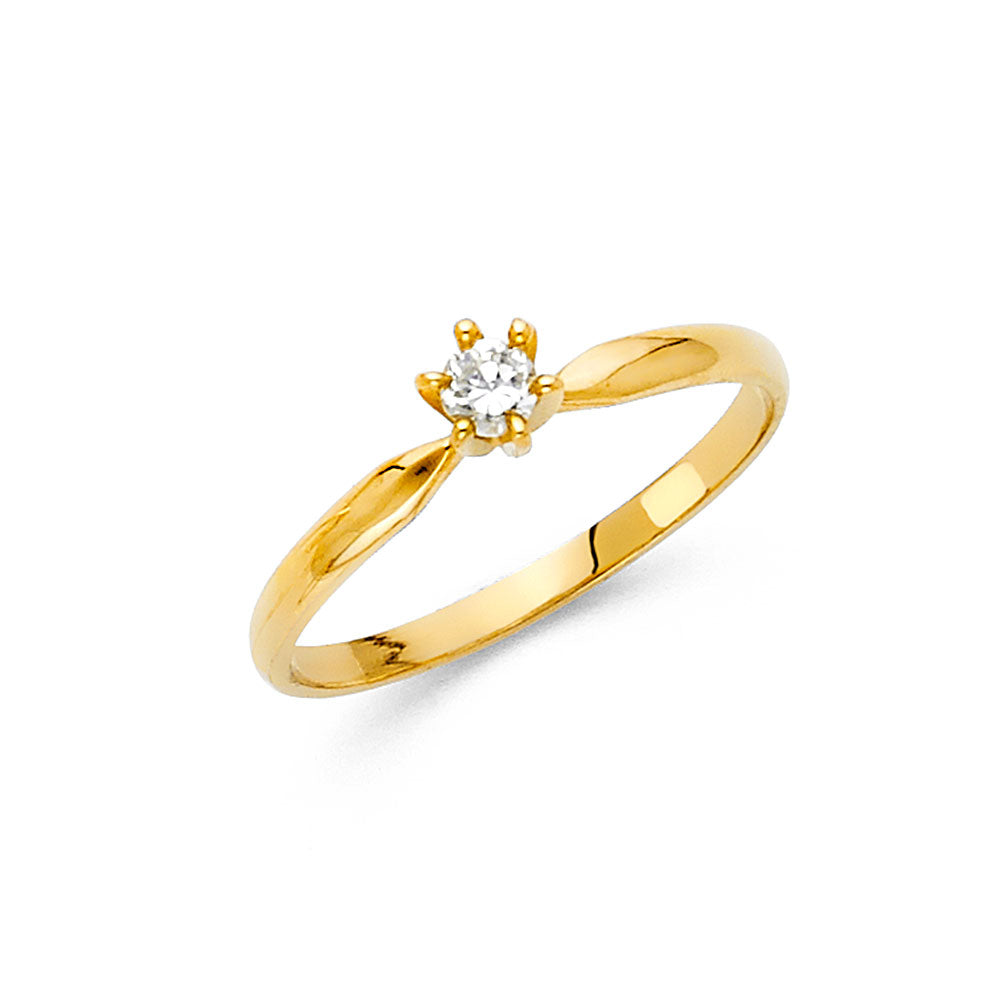 14K Yellow Gold Ladies CZ Ring (RG444)