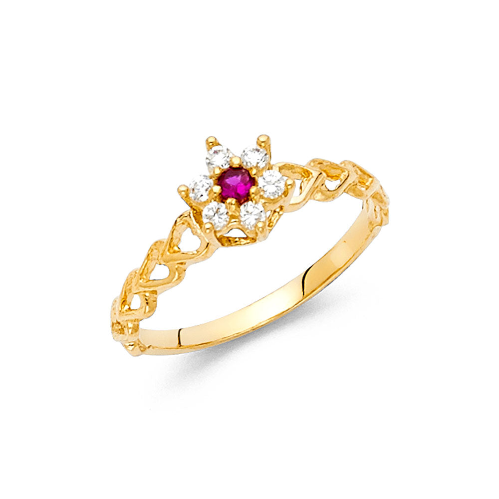 14K Yellow Gold Ladies CZ Ring (RG450)