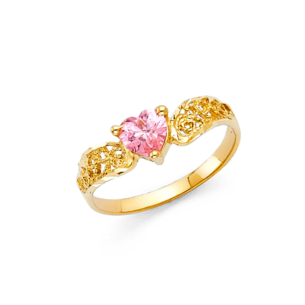 14K Yellow Gold Ladies CZ Ring (RG457)