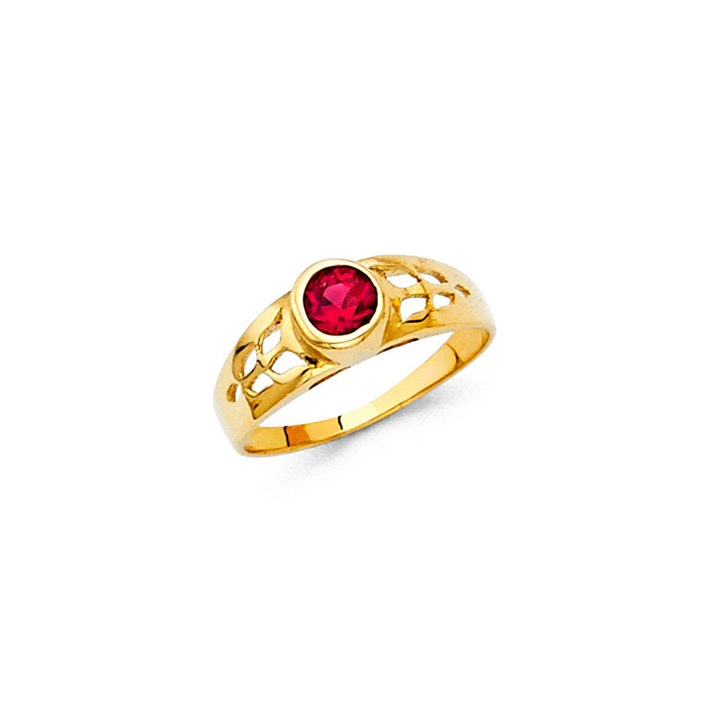 14K Yellow Gold Baby Birth Stone