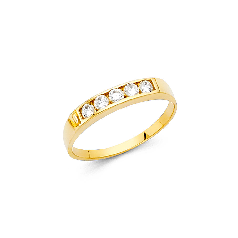 14K Yellow Gold Baby CZ Rings (RG484)