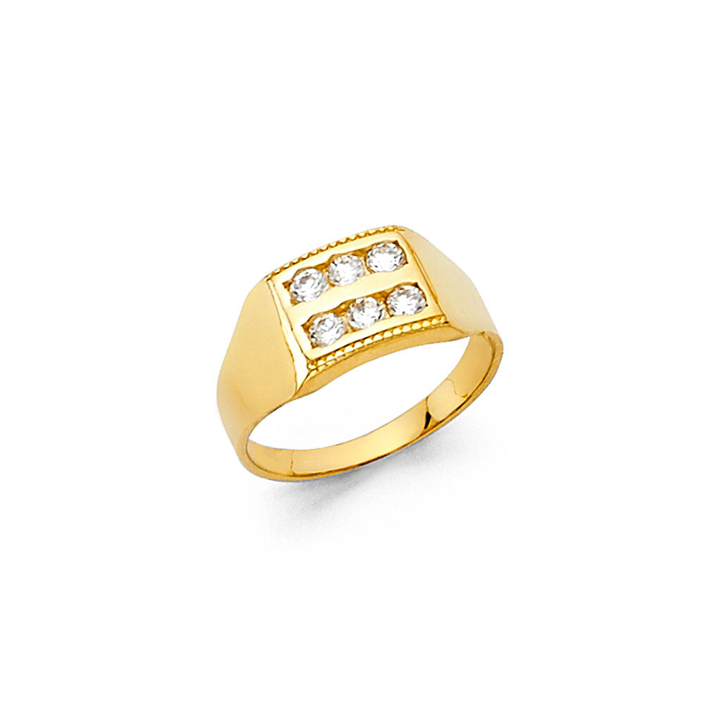14K Yellow Gold Baby CZ Rings (RG485)
