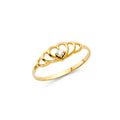 14K Yellow Gold Baby CZ Rings (RG526)