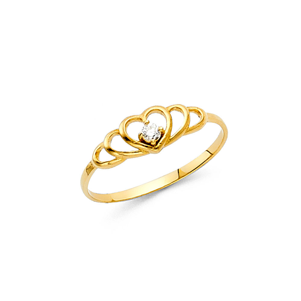 14K Yellow Gold Baby CZ Rings (RG526)