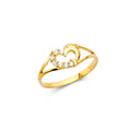 14K Yellow Gold Baby CZ Rings (RG529)