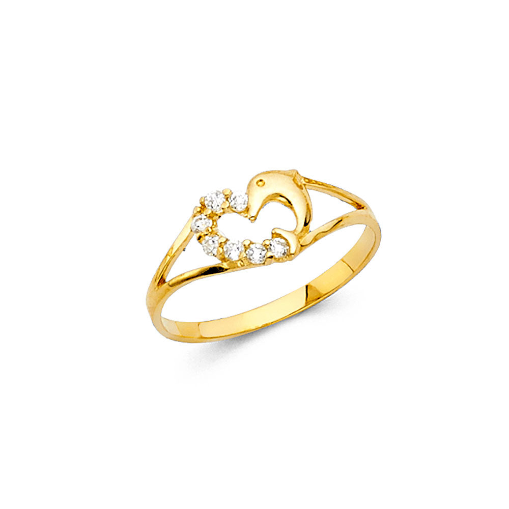 14K Yellow Gold Baby CZ Rings (RG529)