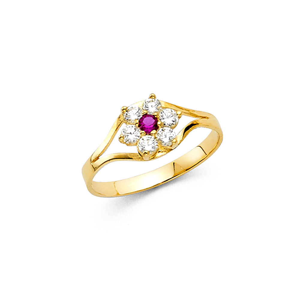 14K Yellow Gold Baby CZ Rings (RG534)