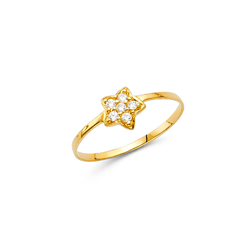 14K Yellow Gold Baby CZ Rings (RG538)