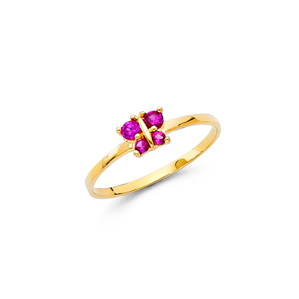 14K Yellow Gold Baby CZ Rings (RG545)