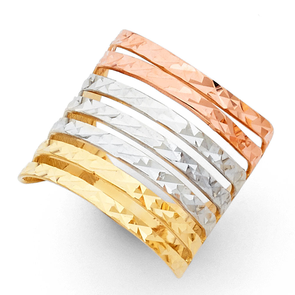 14K Yellow White Rose Gold Semanario Rings (RG567)