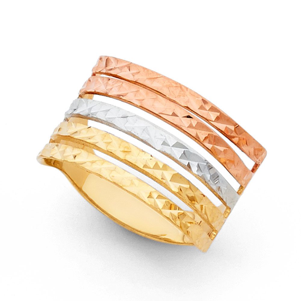 14K Yellow White Rose Gold Semanario Rings (RG568)