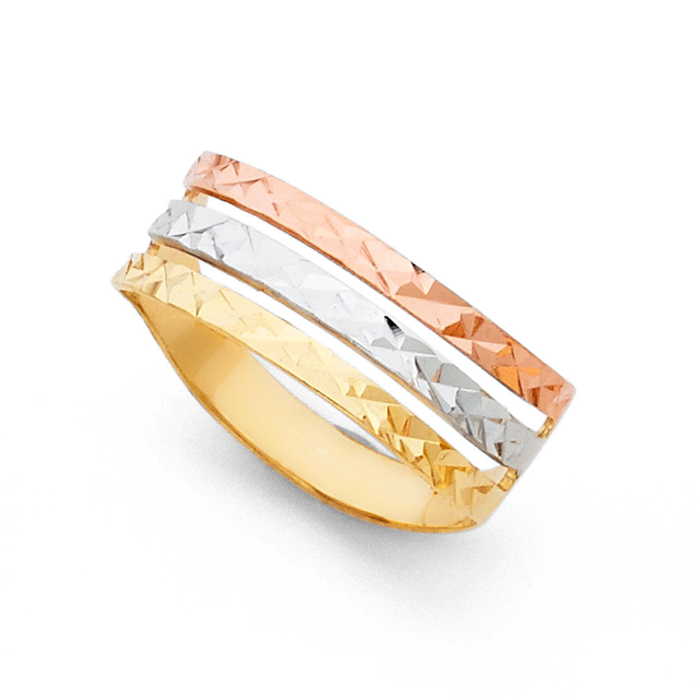 14K Yellow White Rose Gold Semanario Rings (RG569)