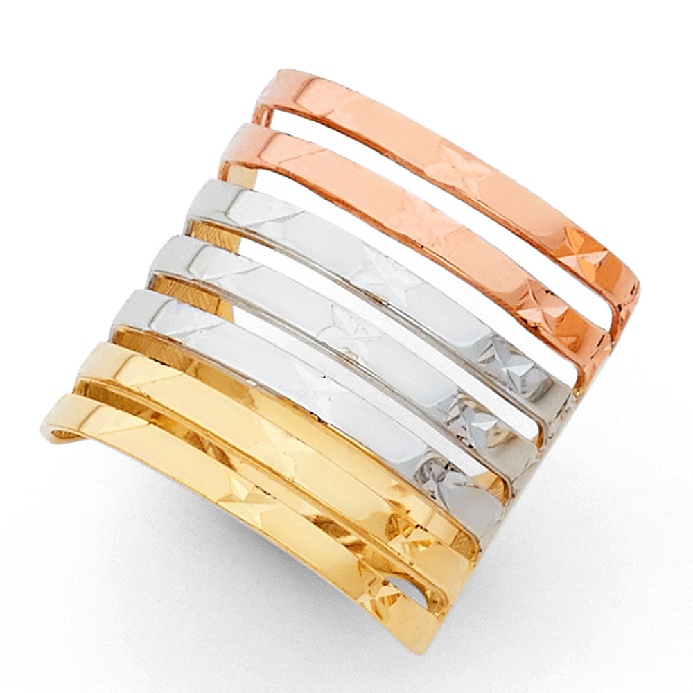 14K Yellow White Rose Gold Semanario Rings (RG570)