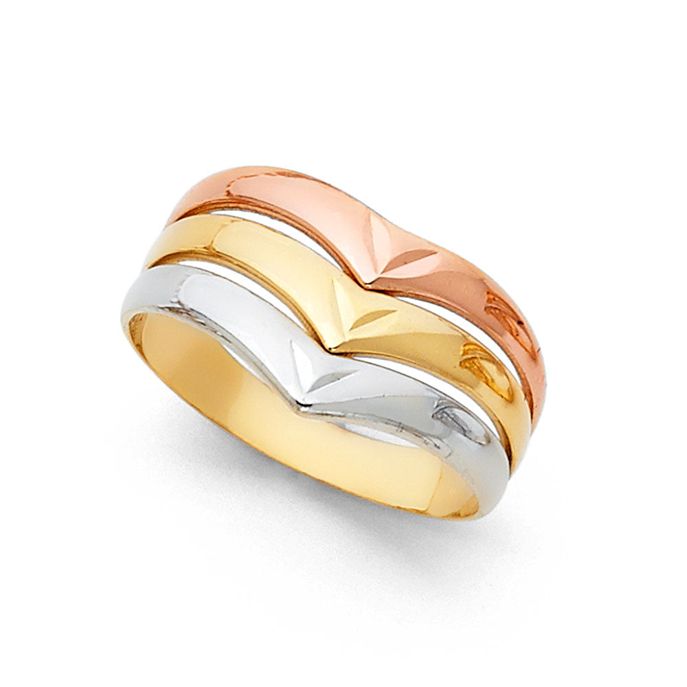 14K Yellow White Rose Gold Semanario Rings (RG583)