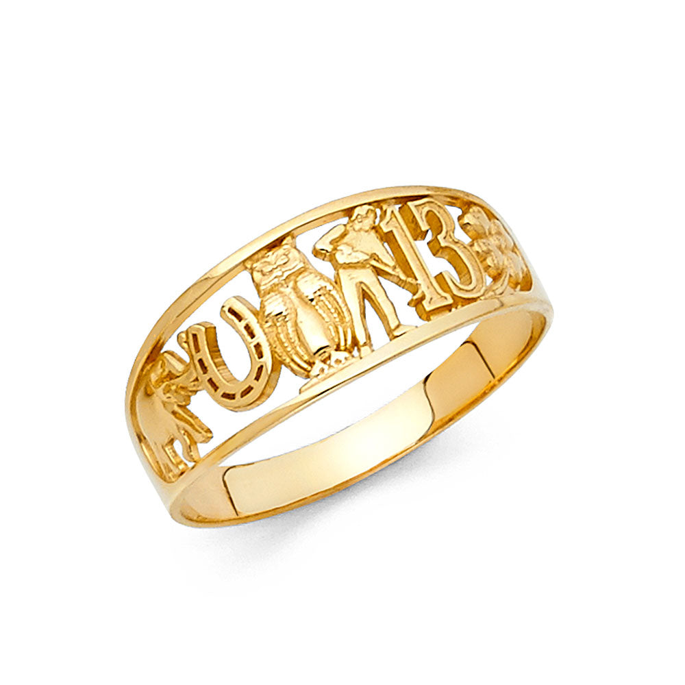 14K Yellow Gold Lucky Rings (RG588)