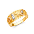 14K Yellow White Rose Gold Lucky Rings (RG589)