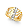 14K Two Tone Gold Semanario CZ Rings (RG597)