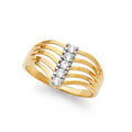 14K Two Tone Gold Semanario CZ Rings (RG598)