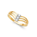 14K Two Tone Gold Semanario CZ Rings (RG599)