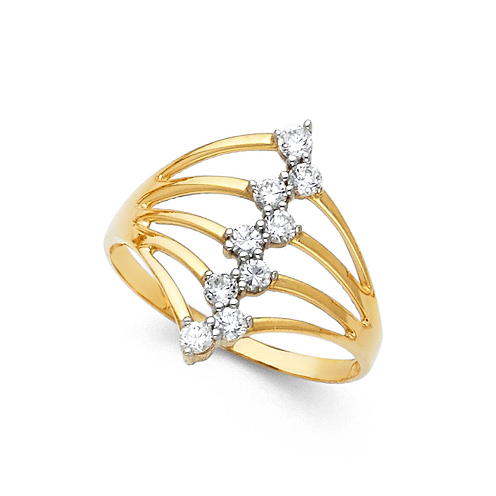 14K Yellow Gold Semanario CZ Rings (RG600)