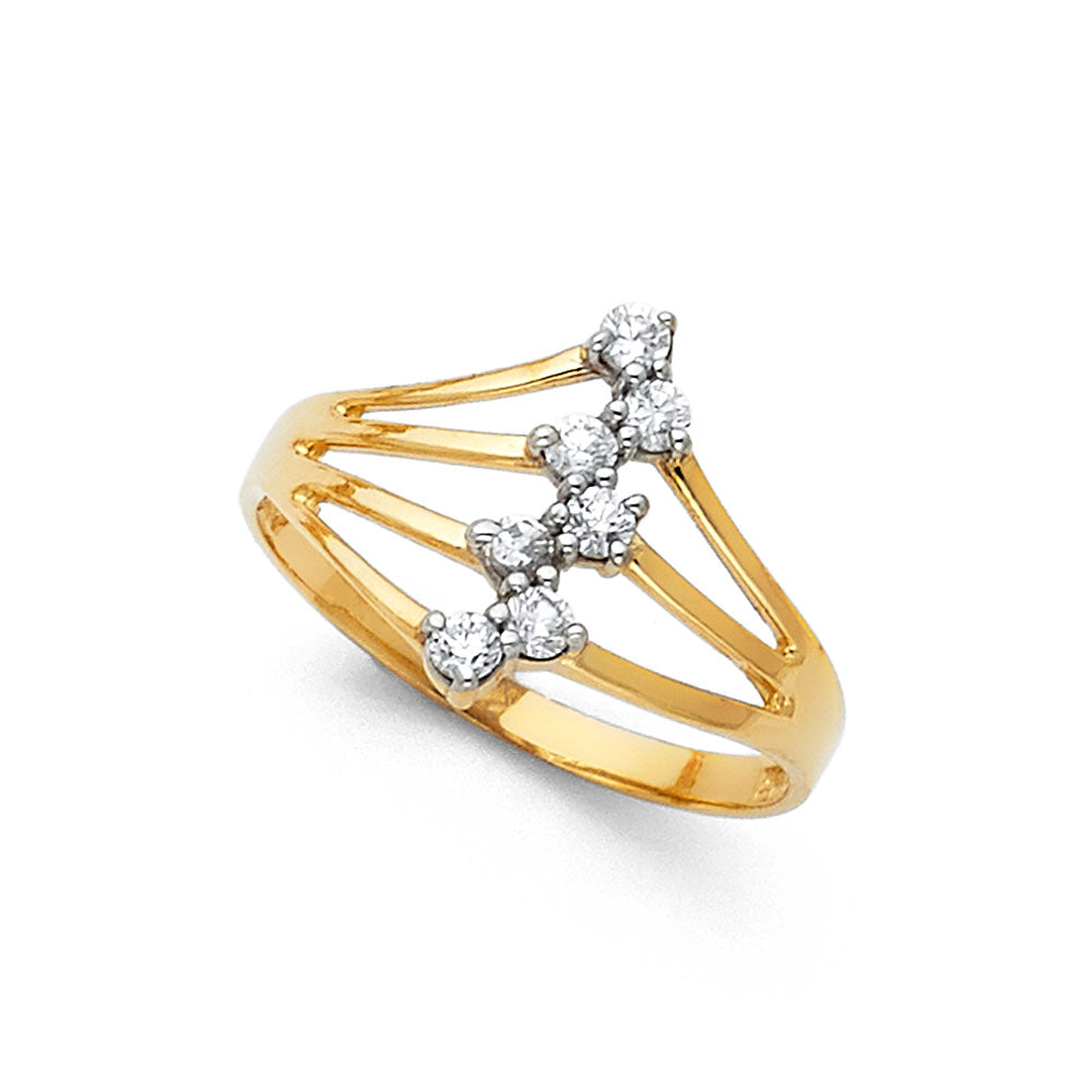 14K Yellow Gold Semanario CZ Rings (RG601)