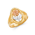 14K Yellow White Rose Gold Flower Rings (RG604)