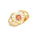 14K Two Tone Gold Flower Rings (RG606)