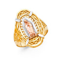 14K Yellow White Rose Gold Guadalupe Rings (RG609)