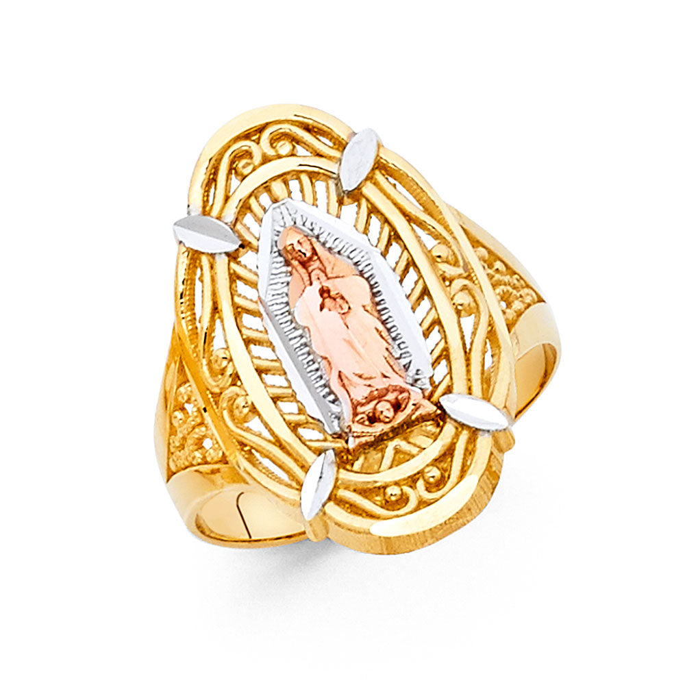 14K Yellow White Rose Gold Guadalupe Rings (RG609)