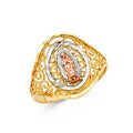 14K Yellow White Rose Gold Guadalupe Rings (RG611)