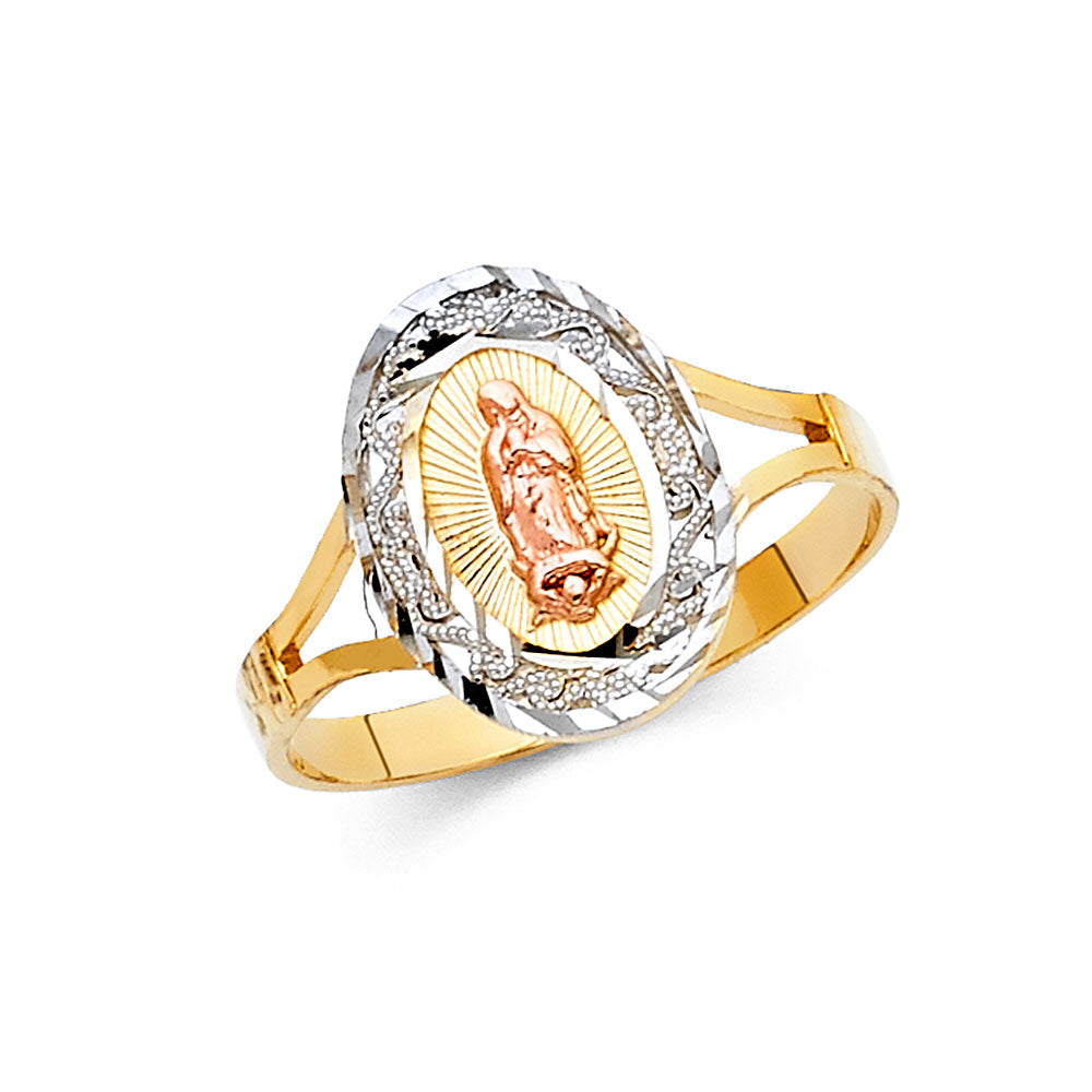 14K Yellow White Rose Gold Guadalupe Rings (RG613)