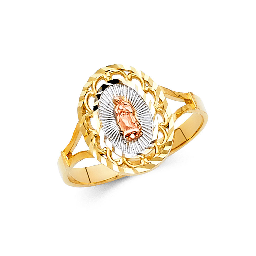 14K Yellow White Rose Gold Guadalupe Rings (RG614)