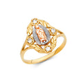 14K Yellow White Rose Gold Guadalupe CZ Rings (RG616)