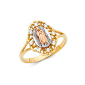 14K Yellow White Rose Gold Guadalupe CZ Rings (RG617)