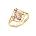 14K Yellow White Rose Gold Guadalupe CZ Rings (RG618)