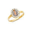 14K Yellow White Rose Gold Guadalupe CZ Rings (RG619)