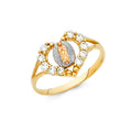 14K Yellow White Rose Gold Guadalupe CZ Rings (RG622)