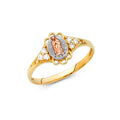 14K Yellow White Rose Gold Guadalupe CZ Rings (RG623)
