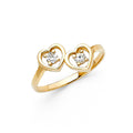 14K Yellow Gold Heart CZ Rings (RG632)