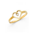 14K Yellow Gold Heart CZ Rings (RG633)