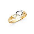 14K Two Tone Gold Heart Rings (RG638)