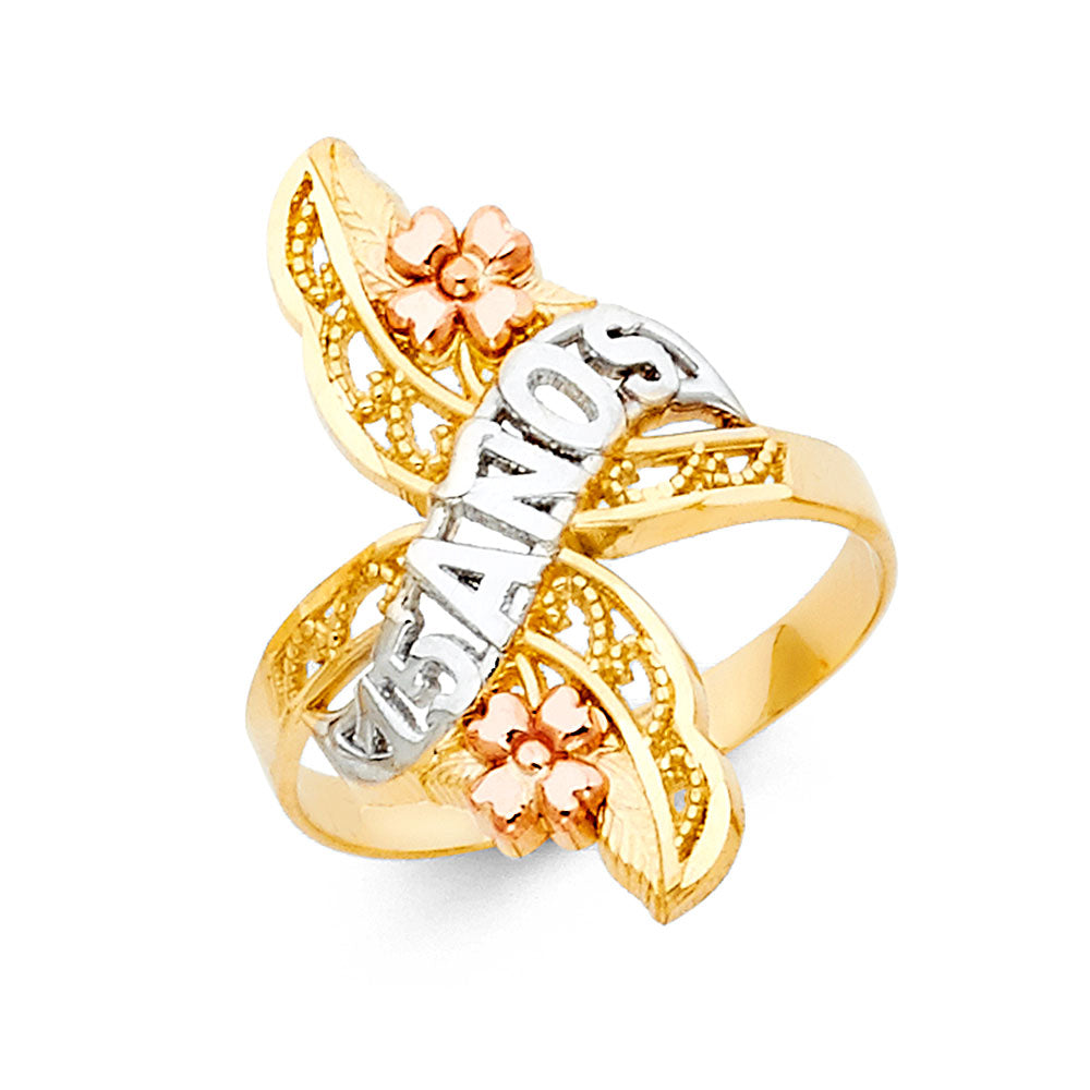 14K Yellow White Rose Gold 15 Yrs Rings (RG639)