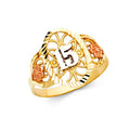 14K Yellow White Rose Gold 15 Yrs Rings (RG646)