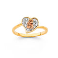 14K Two Tone Gold 15 Yr CZ Rings (RG675)