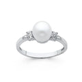 14K White Gold Pearl Rings (RG693)